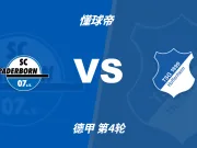 彩民支持率:帕德博恩vs霍芬海姆,客胜72%,主胜仅12%