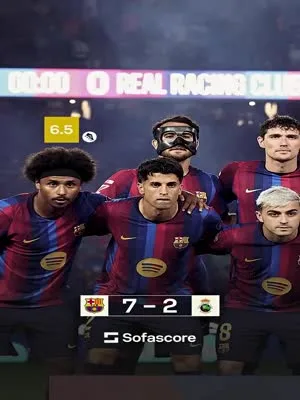 Sofascore:巴萨首发球员赛后评分,拉菲尼...