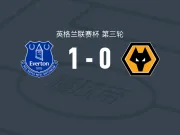 埃弗顿1-0狼队，卡洛斯-阿尔卡拉斯打进全场唯一进球