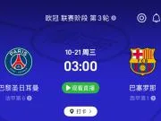 火星撞地球！10月21日凌晨3点，巴黎将与巴萨上演榜首大战！