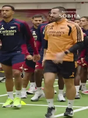 阿森纳欧冠比赛前的训练🔴⚪️