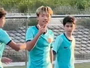 董路社媒：李昊炎代表巴萨拉玛西亚U15首发，帽子戏法！